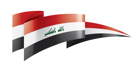 Iraqi flag, vector illustration on a white background