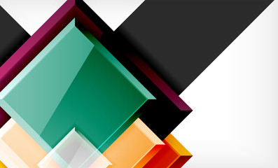 Bright colorful square shape blocks geometrical background