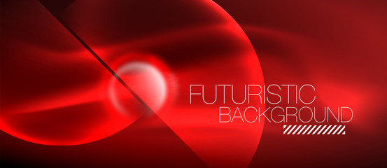 Vector glowing neon circles abstract background