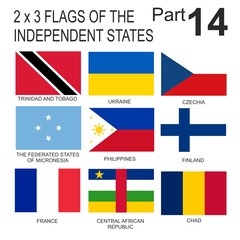 Flags 2 x 3 of the independent states 14