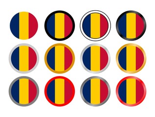 Chad state flag in globes