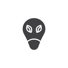 Alien face with large eyes vector icon. filled flat sign for mobile concept and web design. Extraterrestrial humanoid head glyph icon. Symbol, logo illustration. Pixel perfect vector graphics