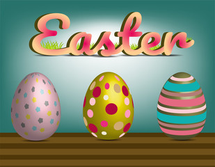 Happy easter day with eggs