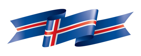 Iceland flag, vector illustration on a white background