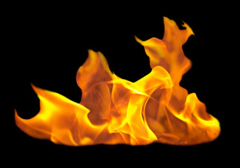 Fire pattern isolated with clipping paths on a black background