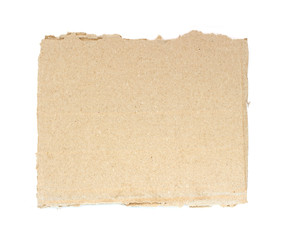 Piece of torn paper cardboard