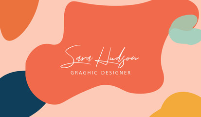 Artistic Business Card Layout with Modern Pattern