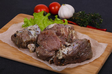 Marinated pork meat ready for coocking