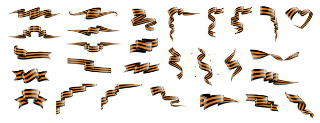 Vector illustration of Saint George ribbon on white background