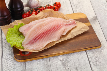 Raw tilapia fish