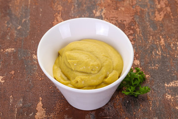 Mustard sauce in the bowl