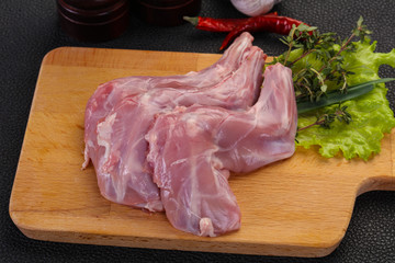 Raw rabbit legs