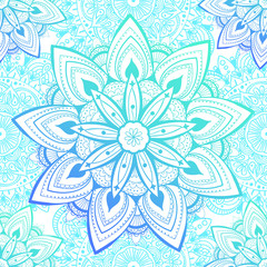 Ornamental seamless pattern with mandala. Vintage, paisley elements. Ornament. Traditional, Ethnic, Turkish, Indian motifs. Great for fabric and textile, wallpaper, packaging or any desired idea