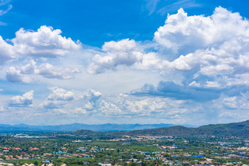 Beautiful landscape and cityscape of hua hin nearly sea beach and ocean