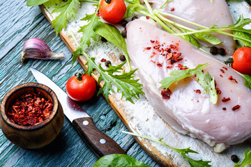 Raw uncooked chicken