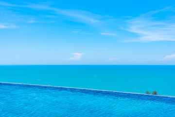 Beautiful outdoor swimming pool in hotel and resort