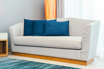 Beautiful luxury comfortable pillow on sofa furniture decoration