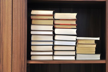 Books on the bookshelf in the bookcase