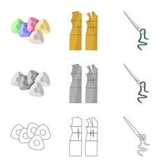 Vector illustration of craft and handcraft sign. Collection of craft and industry stock symbol for web.