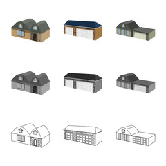 Isolated object of facade and housing symbol. Set of facade and infrastructure vector icon for stock.