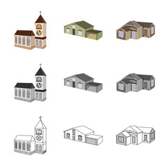 Vector design of facade and housing icon. Collection of facade and infrastructure vector icon for stock.
