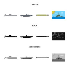 Isolated object of war  and ship icon. Set of war  and fleet stock vector illustration.