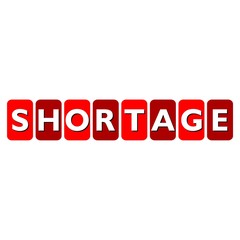 Shortage sign icon button