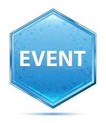 Event crystal blue hexagon button