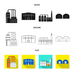 Isolated object of production and structure sign. Set of production and technology vector icon for stock.