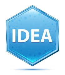 Idea crystal blue hexagon button