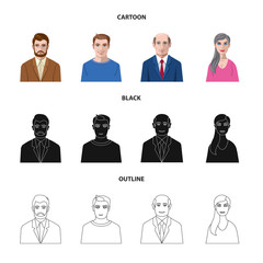 Vector design of hairstyle and profession  sign. Set of hairstyle and character  stock symbol for web.