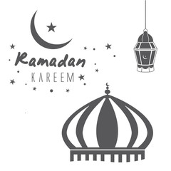 illustration simple ramadan Black and white 