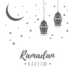 illustration simple ramadan Black and white 