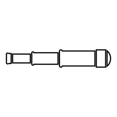 Spyglass Monocular Telescope lens icon outline black color vector illustration flat style image