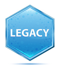 Legacy crystal blue hexagon button