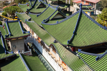colorful palace roofs in Baohu Dimu Temple