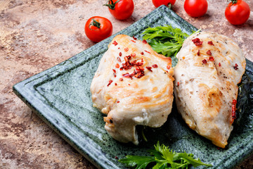 Grilled healthy chicken breasts