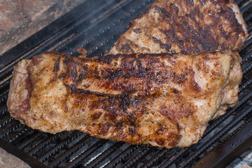 pork bone on the grill