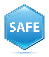 Safe crystal blue hexagon button