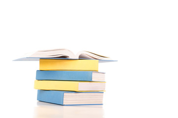 Stack of books isolated on white
