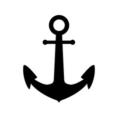 plain anchor icon black and white background