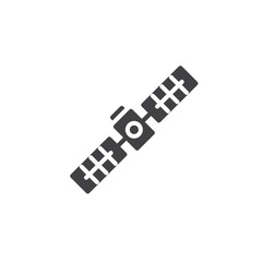 Space satellite vector icon. filled flat sign for mobile concept and web design. Satellite glyph icon. Symbol, logo illustration. Pixel perfect vector graphics