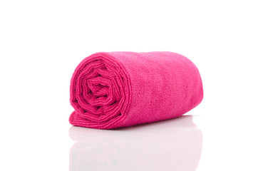 Soft towel isolated on white background.