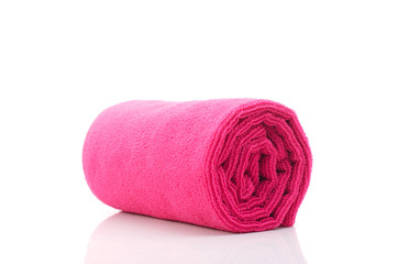 Soft towel isolated on white background.