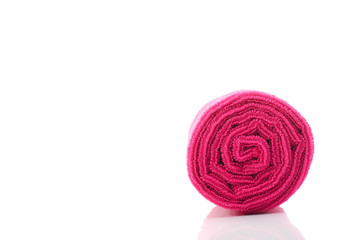 Soft towel isolated on white background.