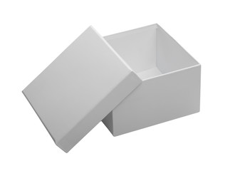 white box isolated on white background clipping path