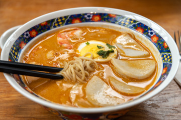 Popular southeast asia spicy noodle Laksa