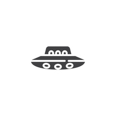 Ufo spaceship vector icon. filled flat sign for mobile concept and web design. UFO saucer glyph icon. Symbol, logo illustration. Pixel perfect vector graphics