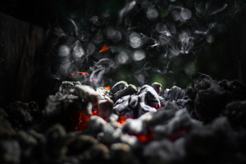 background from a fire, conflagrant firewoods and coals