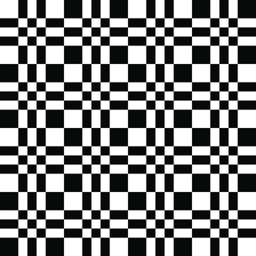 Checkered seamless pattern. Black and white geometric background. Abstract texture. Universal decoration element.